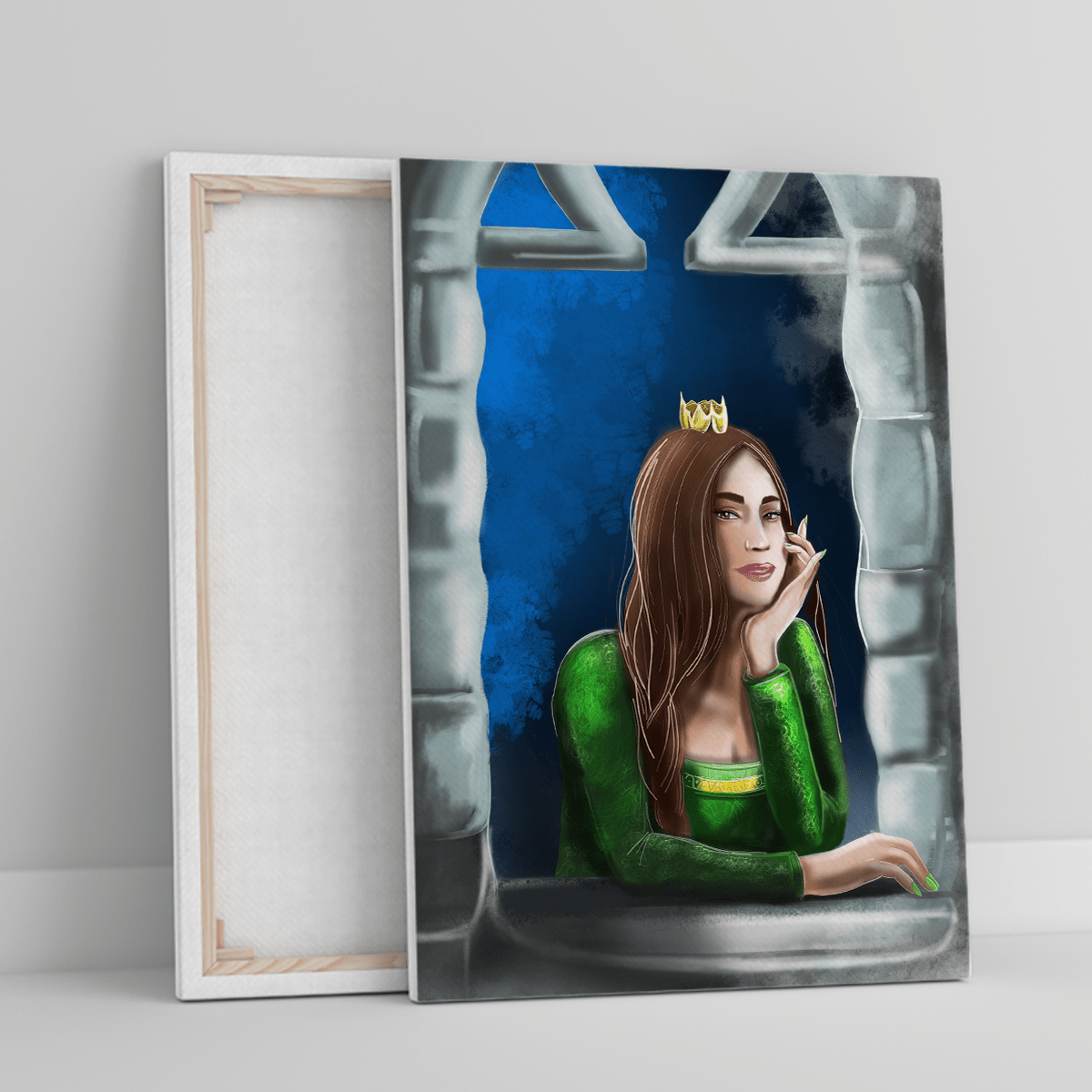 Portret Fiona - druk na płótnie, spersonalizowany prezent dla niej - idamell.com