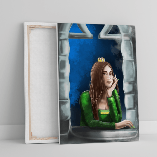 Portret Fiona - druk na płótnie, spersonalizowany prezent dla niej - idamell.com