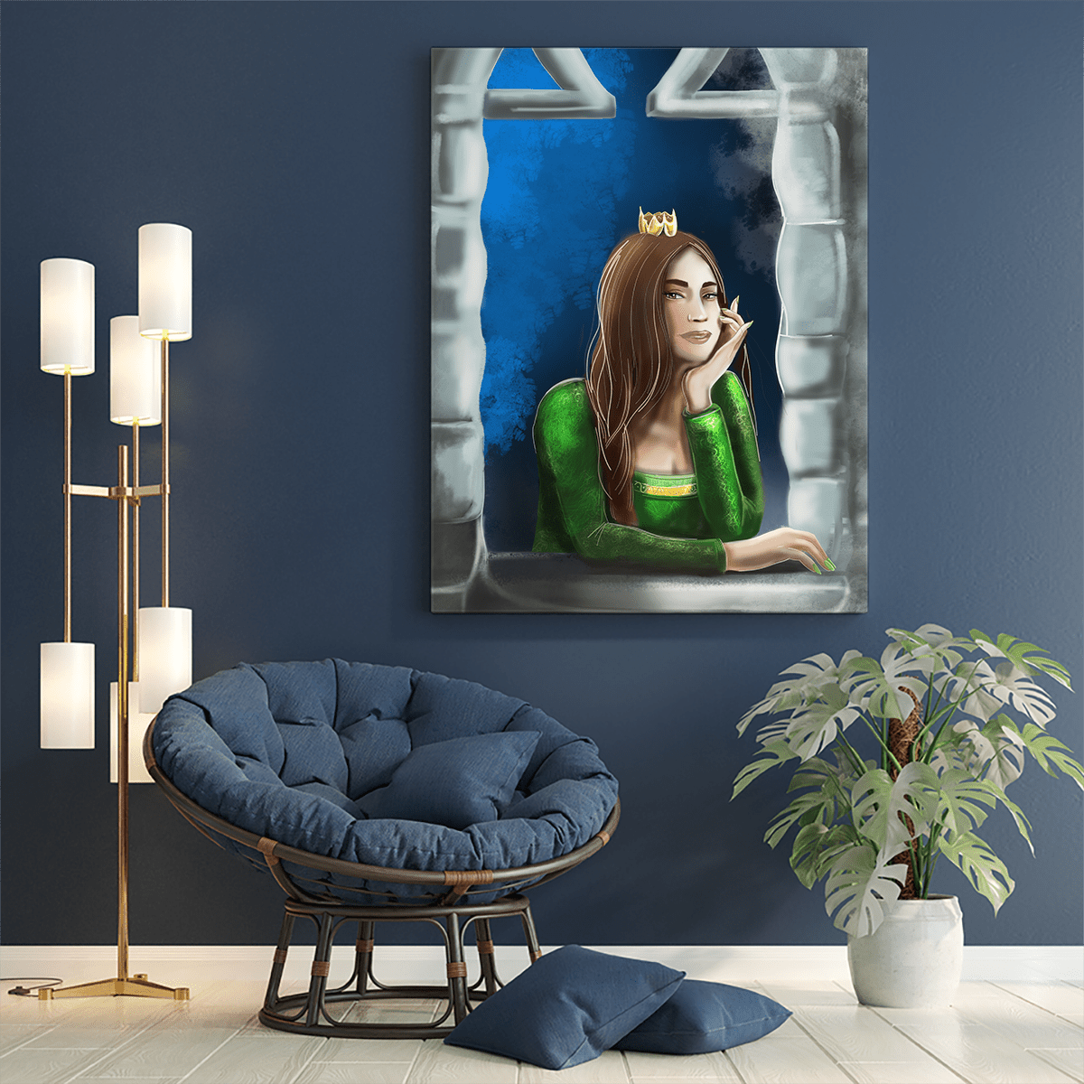 Portret Fiona - druk na płótnie, spersonalizowany prezent dla niej - idamell.com