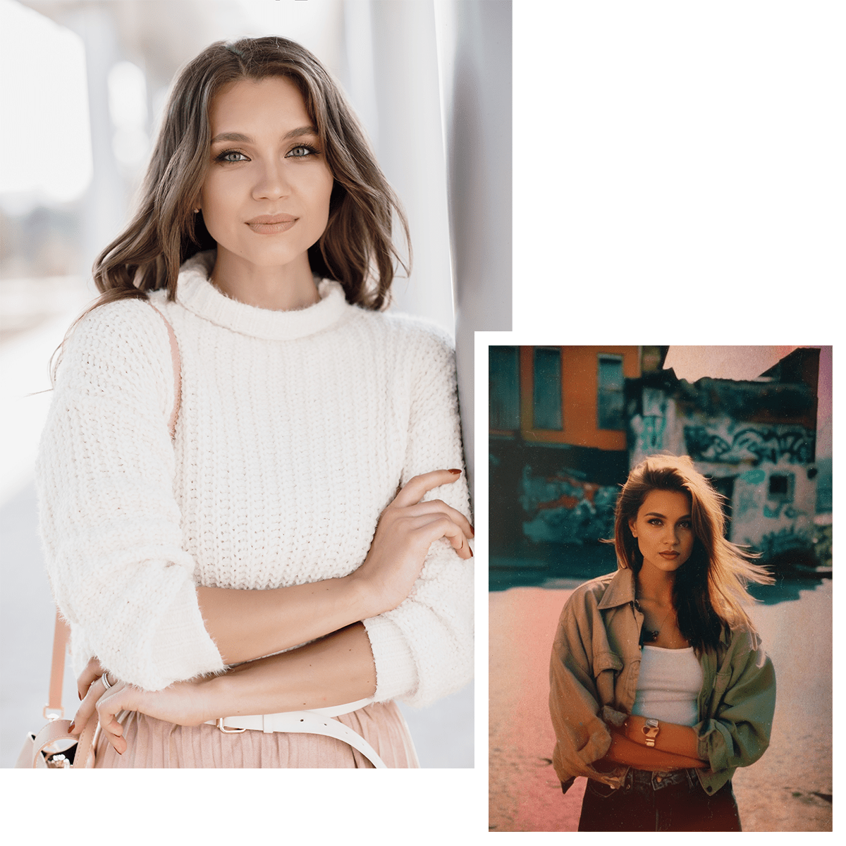 Portret lata 90' - druk na płótnie, spersonalizowany prezent dla kobiety - idamell.com