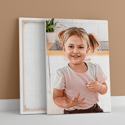Portret pociechy - druk na płótnie, spersonalizowany prezent dla dziecka - idamell.com