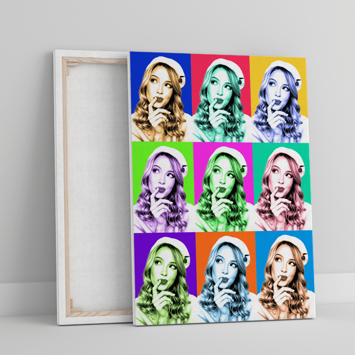 Portret Pop Art - druk na płótnie, spersonalizowany prezent dla niej - idamell.com
