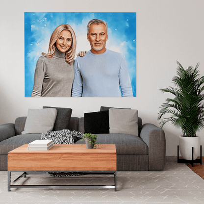 Portret z tłem - druk na płótnie, spersonalizowany prezent - idamell.com - Wyjątkowe Prezenty