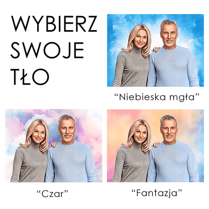 Portret z tłem - druk na płótnie, spersonalizowany prezent - idamell.com - Wyjątkowe Prezenty