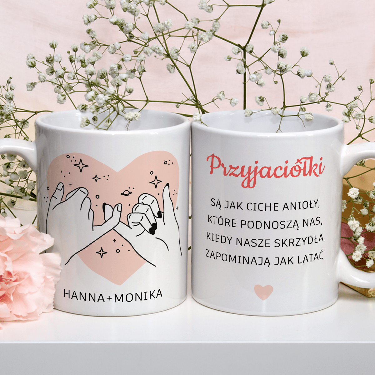 Przyjaciółka - Anioł - 1x Kubek z nadrukiem, spersonalizowany prezent dla przyjaciółki - idamell.com
