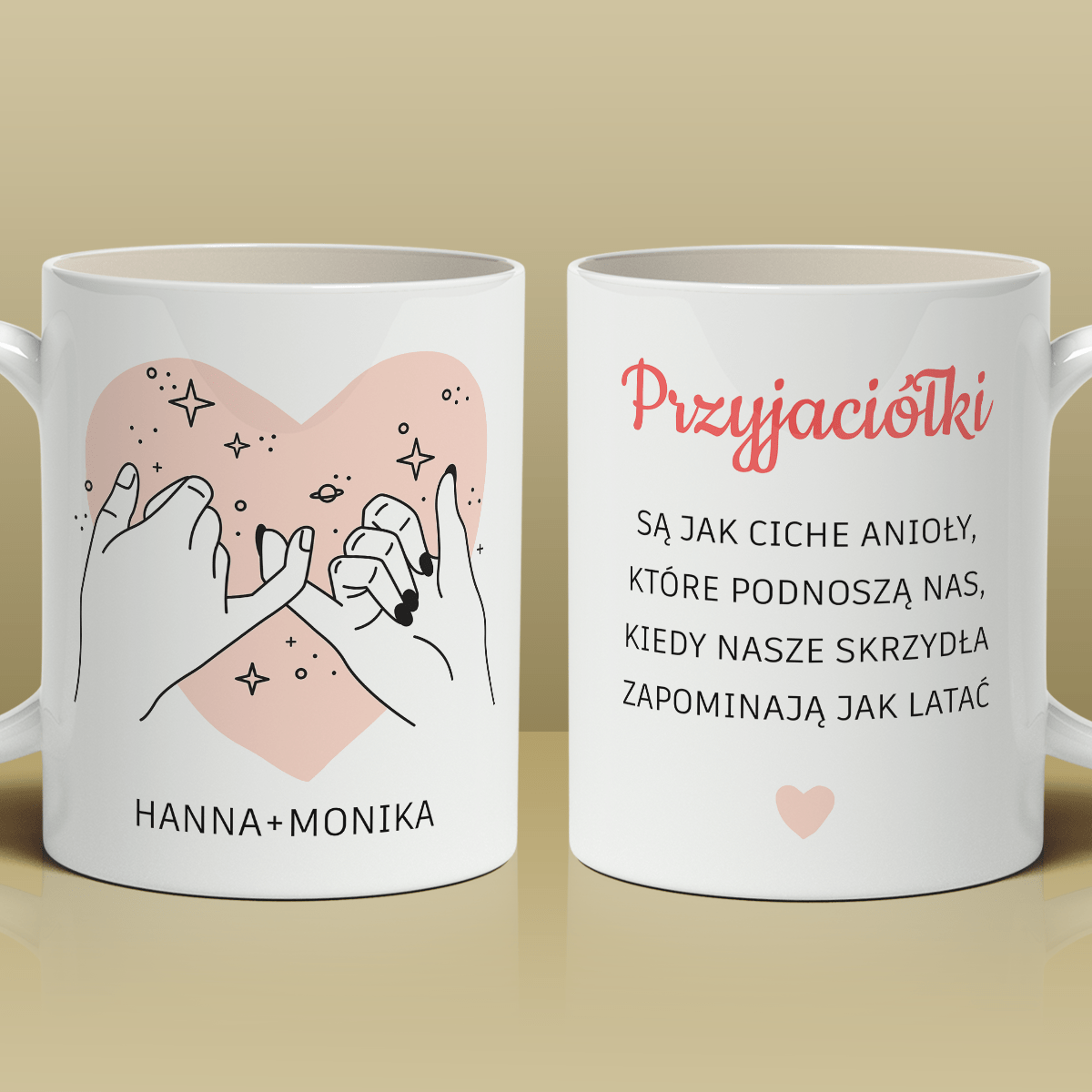 Przyjaciółka - Anioł - 1x Kubek z nadrukiem, spersonalizowany prezent dla przyjaciółki - idamell.com