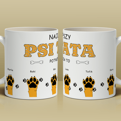 Psi tata - 1x Kubek z nadrukiem, spersonalizowany prezent - idamell.com