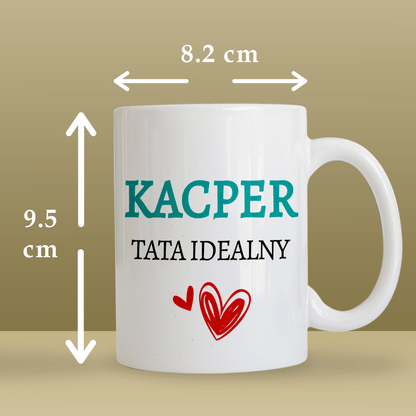 Rodzice idealni - Zestaw 2 x Kubek z nadrukiem, spersonalizowany prezent dla rodziców - idamell.com