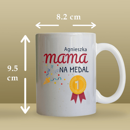Rodzice na medal - Zestaw 1 x Kubek z nadrukiem, spersonalizowany prezent dla rodziców - idamell.com