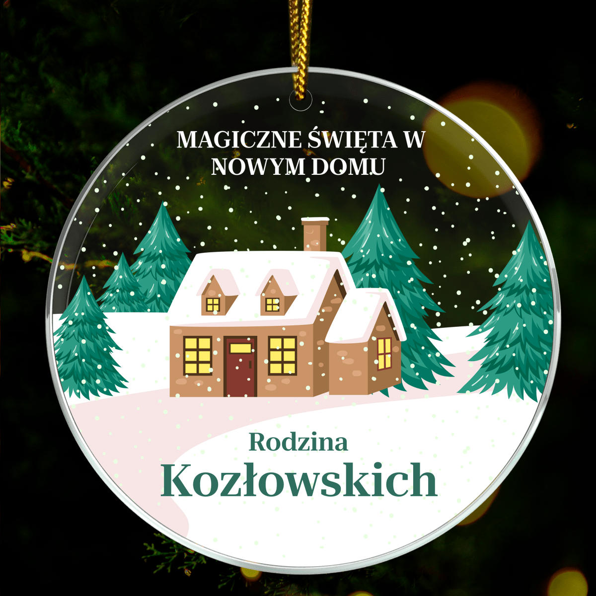 Rodzinna bombka - bombka choinkowa, spersonalizowany prezent dla żony - idamell.com