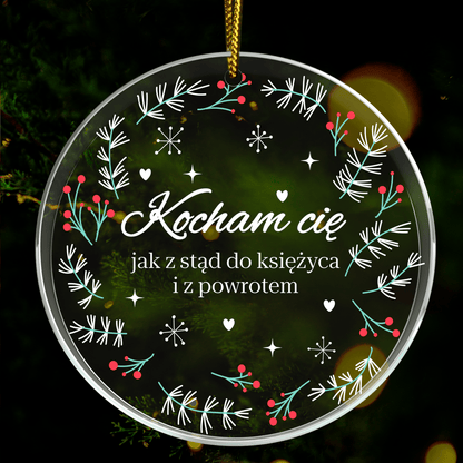 Roślinny motyw - bombka choinkowa, spersonalizowany prezent dla żony - idamell.com