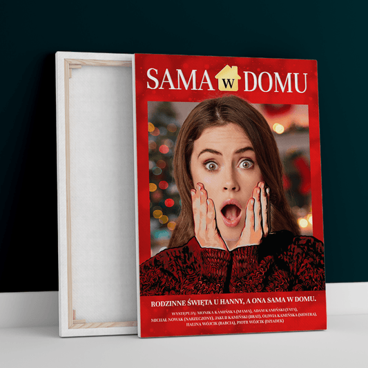 Sama w domu - druk na płótnie, spersonalizowany prezent dla dziewczyny - idamell.com