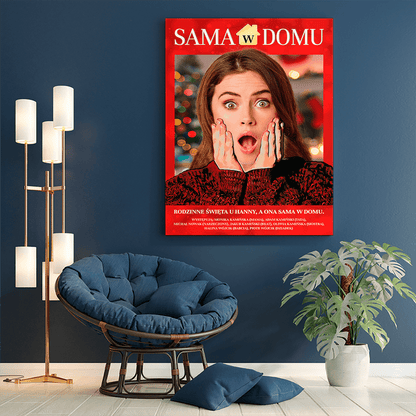 Sama w domu - druk na płótnie, spersonalizowany prezent dla dziewczyny - idamell.com