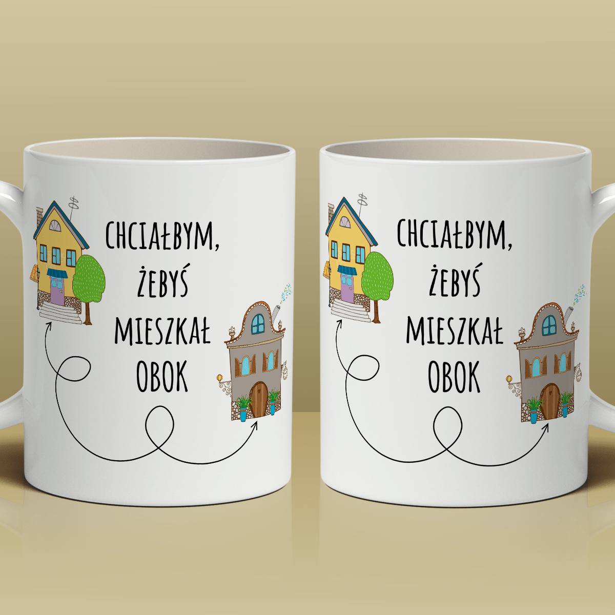 Sąsiad przyjaciel - 1x Kubek z nadrukiem, spersonalizowany prezent dla przyjaciela - idamell.com