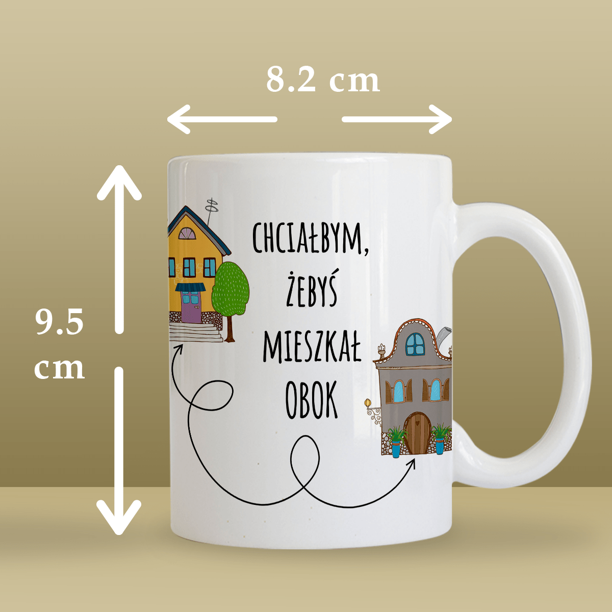 Sąsiad przyjaciel - 1x Kubek z nadrukiem, spersonalizowany prezent dla przyjaciela - idamell.com