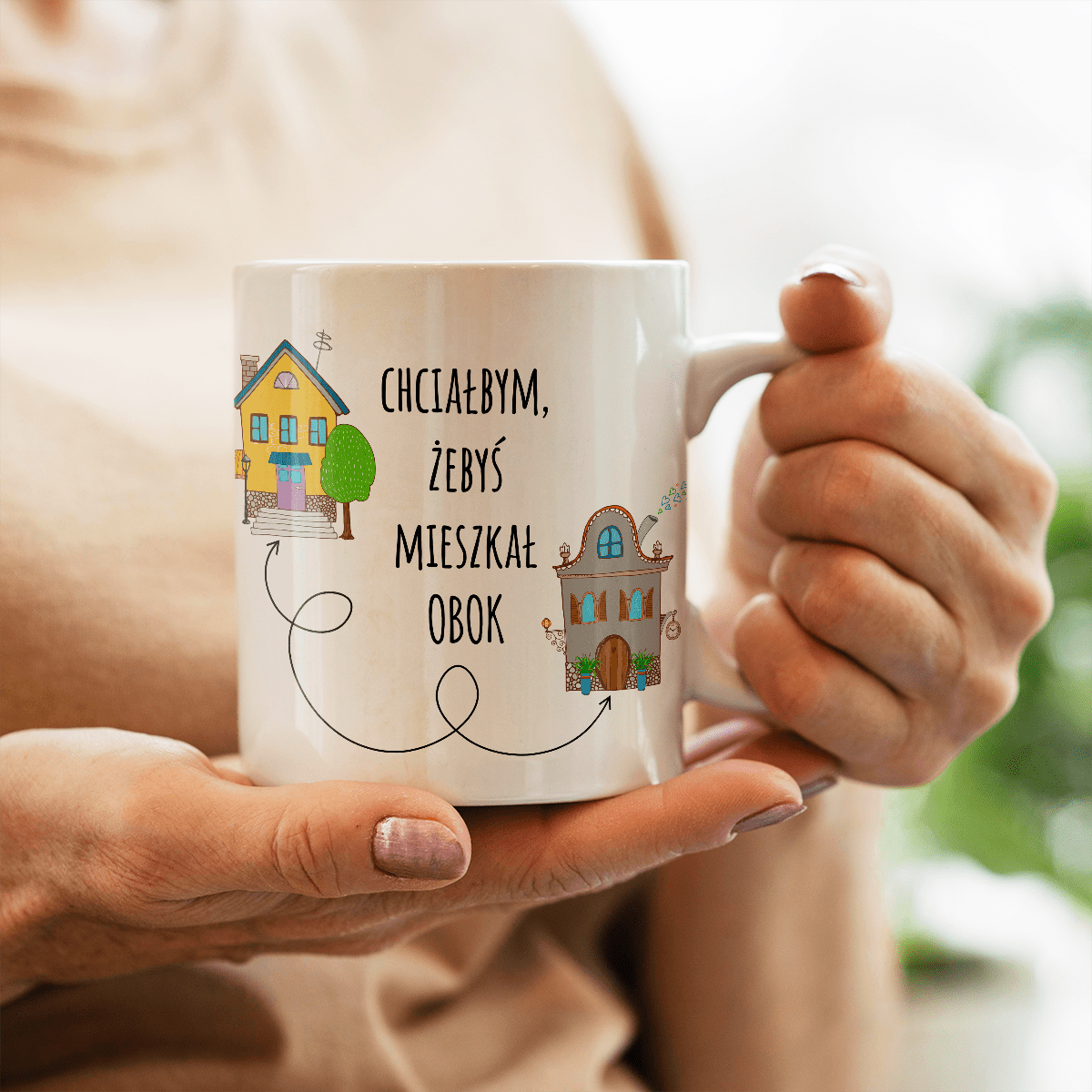 Sąsiad przyjaciel - 1x Kubek z nadrukiem, spersonalizowany prezent dla przyjaciela - idamell.com