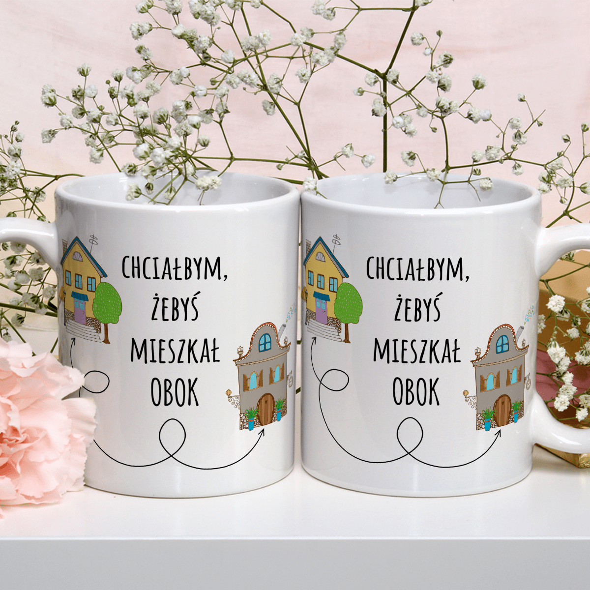 Sąsiad przyjaciel - 1x Kubek z nadrukiem, spersonalizowany prezent dla przyjaciela - idamell.com