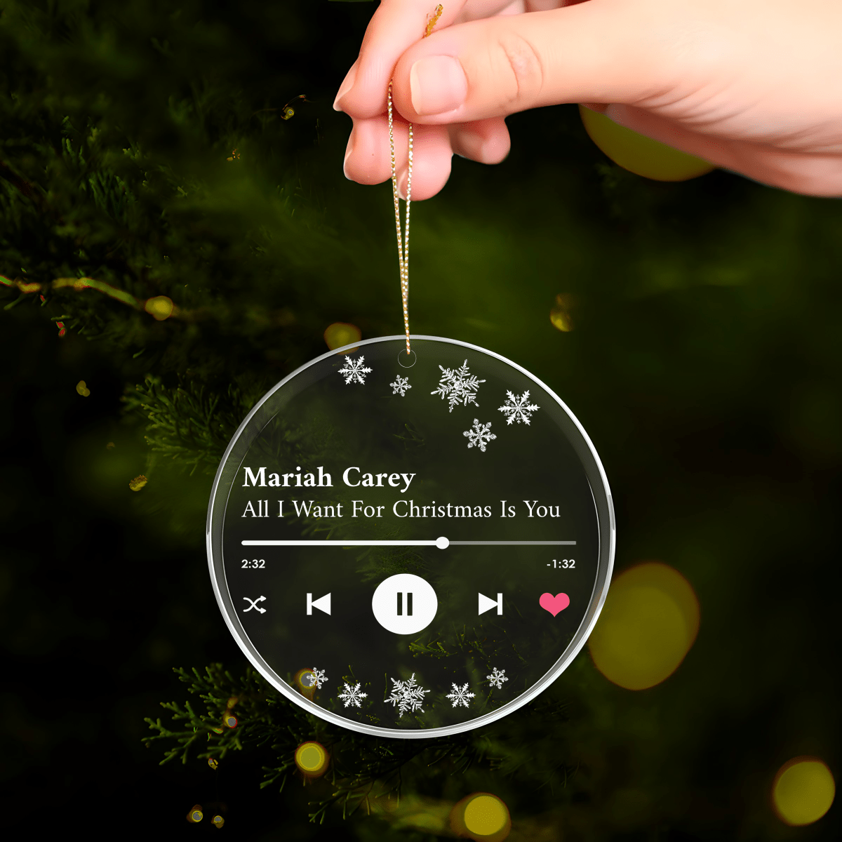 Spotify gwiazdkowe - bombka choinkowa, spersonalizowany prezent dla niej - idamell.com
