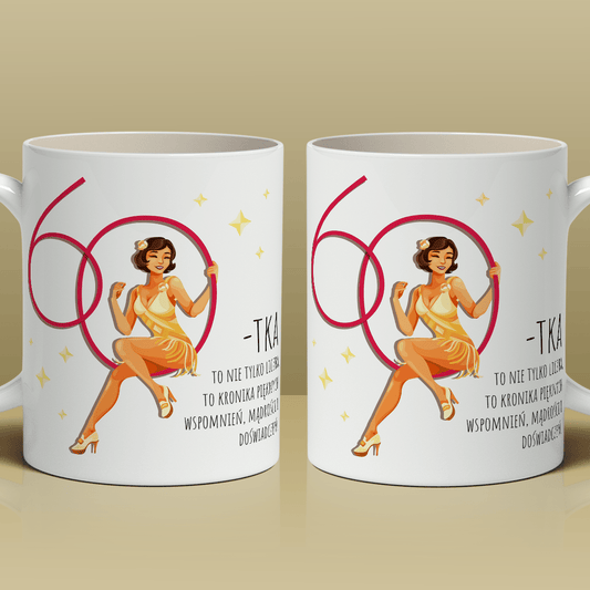 Styl retro na urodziny - 1x Kubek z nadrukiem, spersonalizowany prezent dla niej - idamell.com