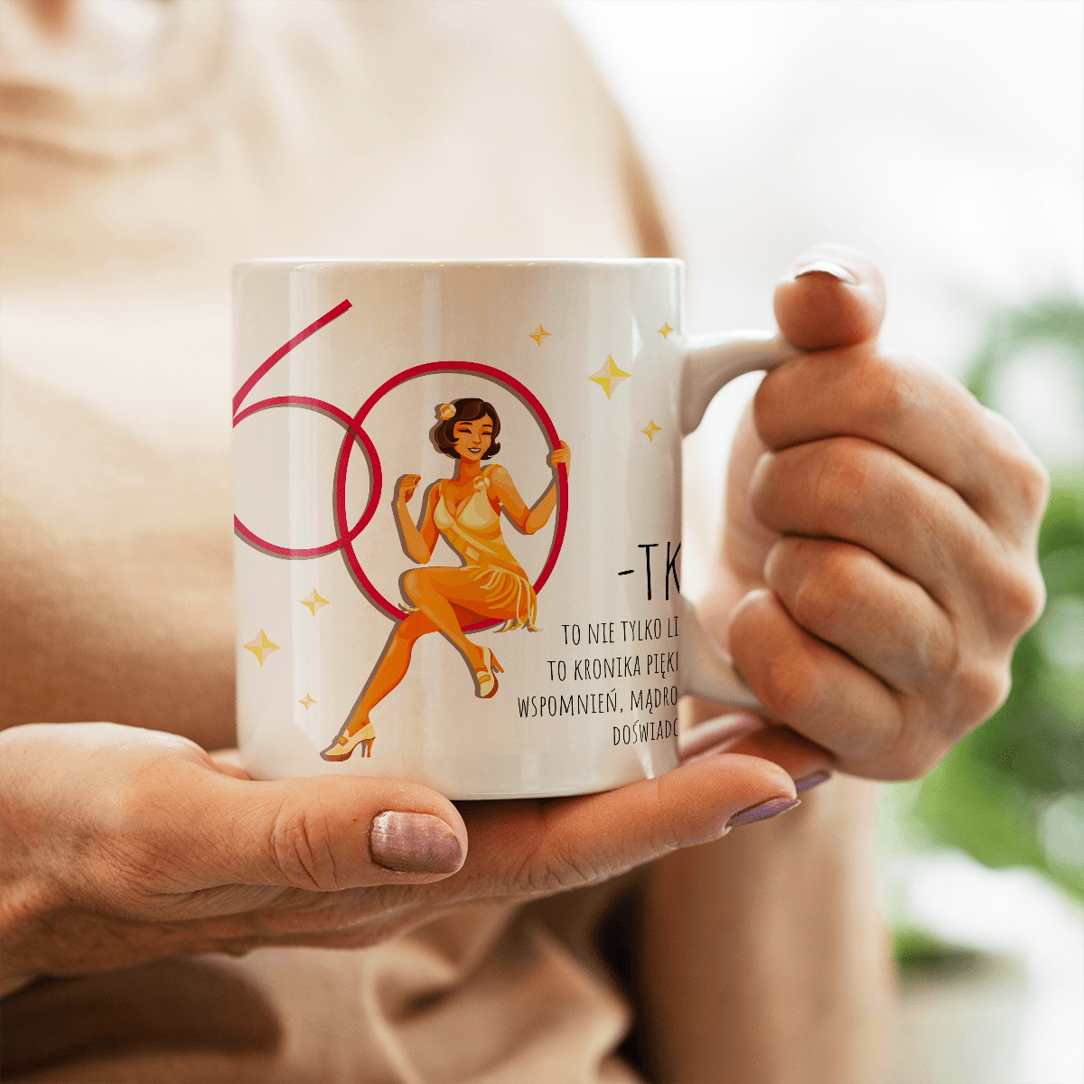 Styl retro na urodziny - 1x Kubek z nadrukiem, spersonalizowany prezent dla niej - idamell.com