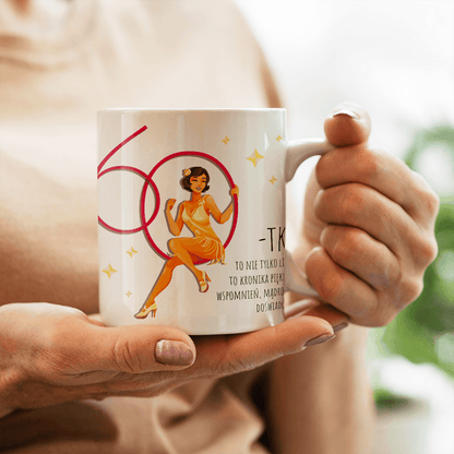 Styl retro na urodziny - 1x Kubek z nadrukiem, spersonalizowany prezent dla niej - idamell.com