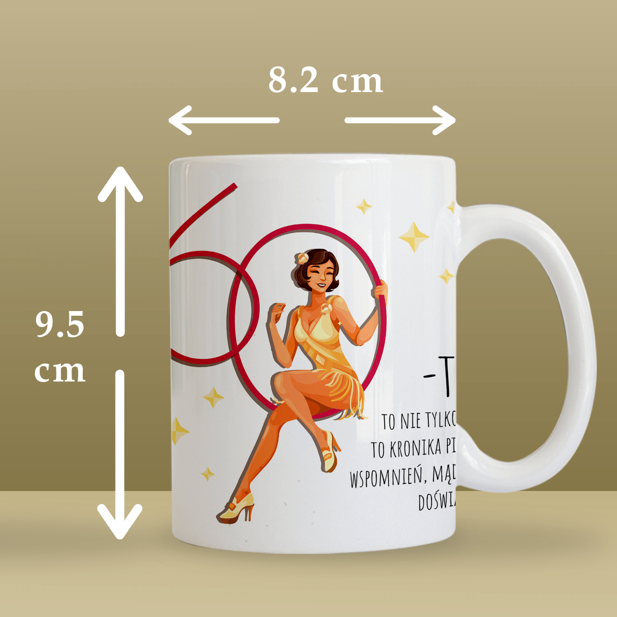 Styl retro na urodziny - 1x Kubek z nadrukiem, spersonalizowany prezent dla niej - idamell.com
