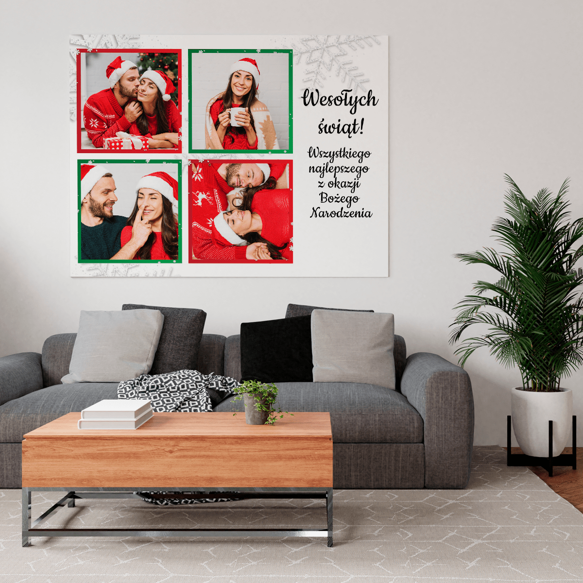 Świąteczna grafika - druk na płótnie, spersonalizowany prezent na święta - idamell.com