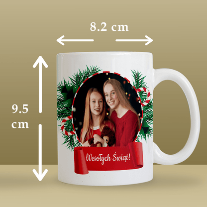 Święta z siostrą - 1x Kubek z nadrukiem, spersonalizowany prezent dla siostry - idamell.com