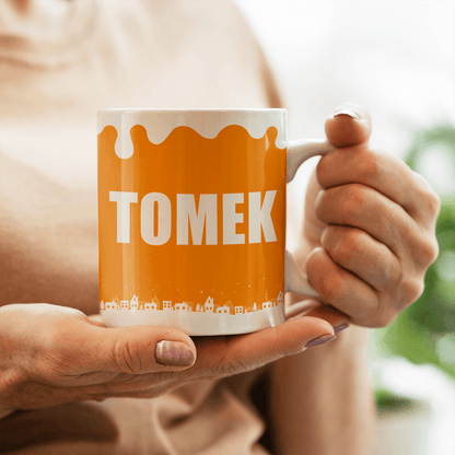 Święty Mikołaj + imię - 1x Kubek z nadrukiem, spersonalizowany prezent dla dziadka - idamell.com