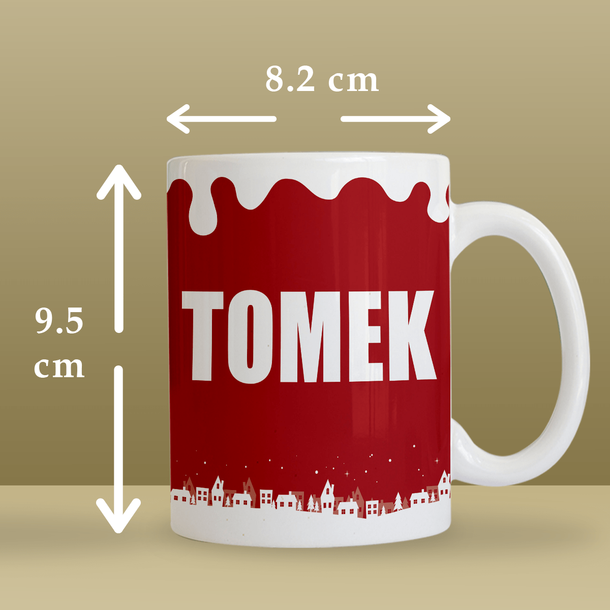 Święty Mikołaj + imię - 1x Kubek z nadrukiem, spersonalizowany prezent dla dziadka - idamell.com