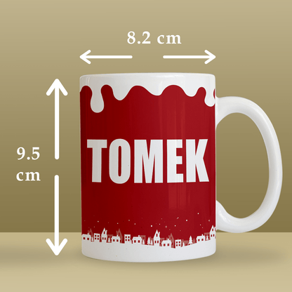 Święty Mikołaj + imię - 1x Kubek z nadrukiem, spersonalizowany prezent dla dziadka - idamell.com