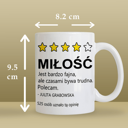 Ta miłość - Kubek z nadrukiem, spersonalizowany prezent dla pary - idamell.com