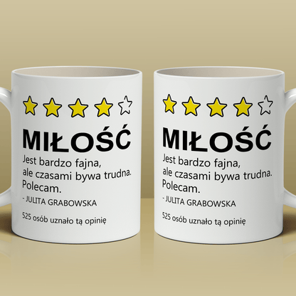 Ta miłość - Kubek z nadrukiem, spersonalizowany prezent dla pary - idamell.com
