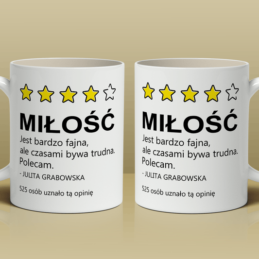 Ta miłość - Kubek z nadrukiem, spersonalizowany prezent dla pary - idamell.com