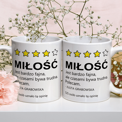 Ta miłość - Kubek z nadrukiem, spersonalizowany prezent dla pary - idamell.com