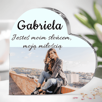 Tak wiele dla mnie znaczysz - Szklane serce, spersonalizowany prezent dla niej - idamell.com