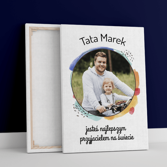 Tata jest najlepszy! - druk na płótnie, spersonalizowany prezent dla taty - idamell.com