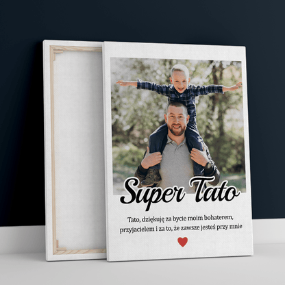 Tato bohater - druk na płótnie, spersonalizowany prezent dla taty - idamell.com