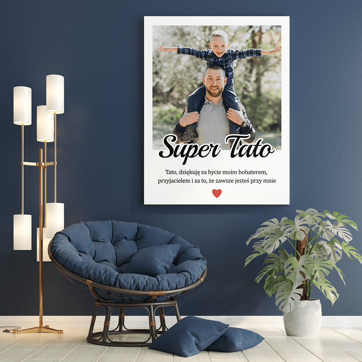 Tato bohater - druk na płótnie, spersonalizowany prezent dla taty - idamell.com