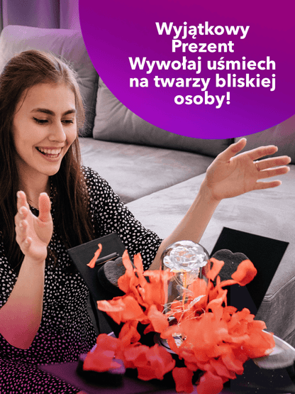 Tęczowa róża wieczna świecąca w szkle LED, Sentymentalny prezent marzeń dla mamy, niesamowite prezenty na święta, na chrzest, na dzień babci, dziadka - idamell.com - Wyjątkowe Prezenty