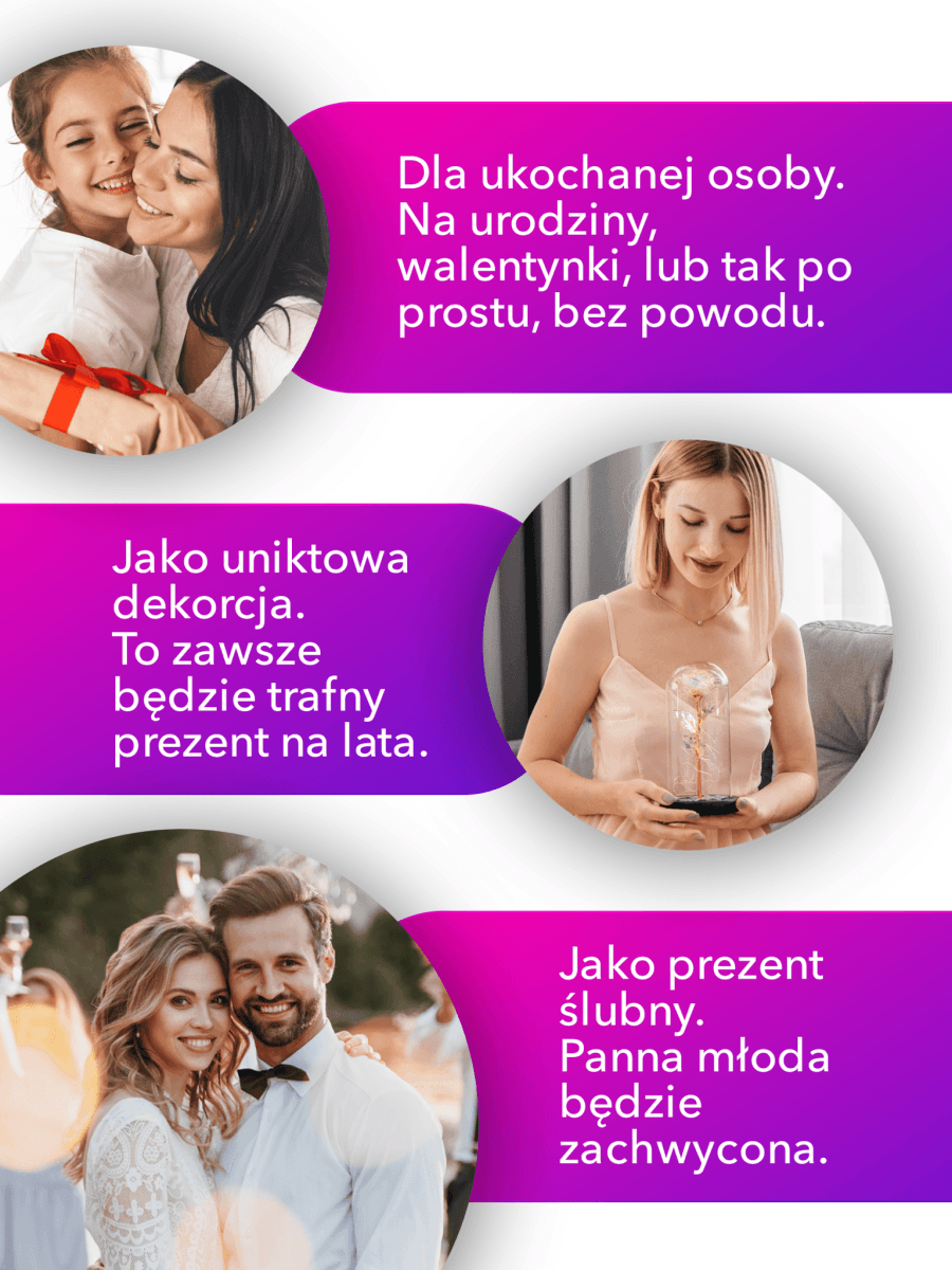 Tęczowa róża wieczna świecąca w szkle LED, Sentymentalny prezent marzeń dla mamy, niesamowite prezenty na święta, na chrzest, na dzień babci, dziadka - idamell.com - Wyjątkowe Prezenty