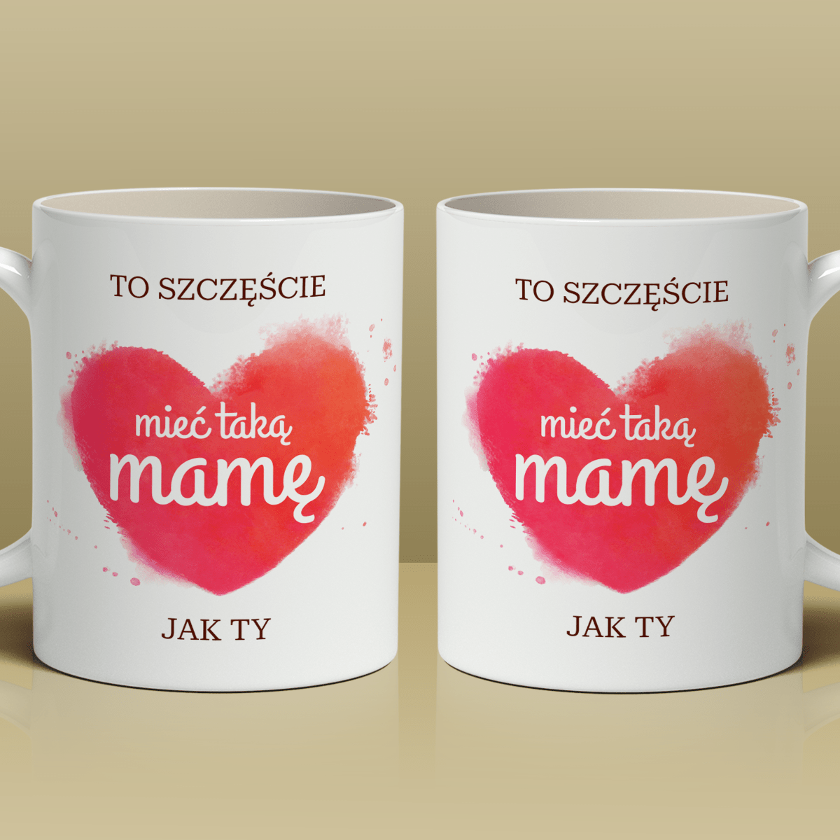 To szczęście - 1x Kubek z nadrukiem, spersonalizowany prezent dla mamy - idamell.com