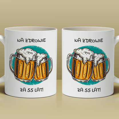 Toast na 55 urodziny - Kubek z nadrukiem, spersonalizowany prezent - idamell.com