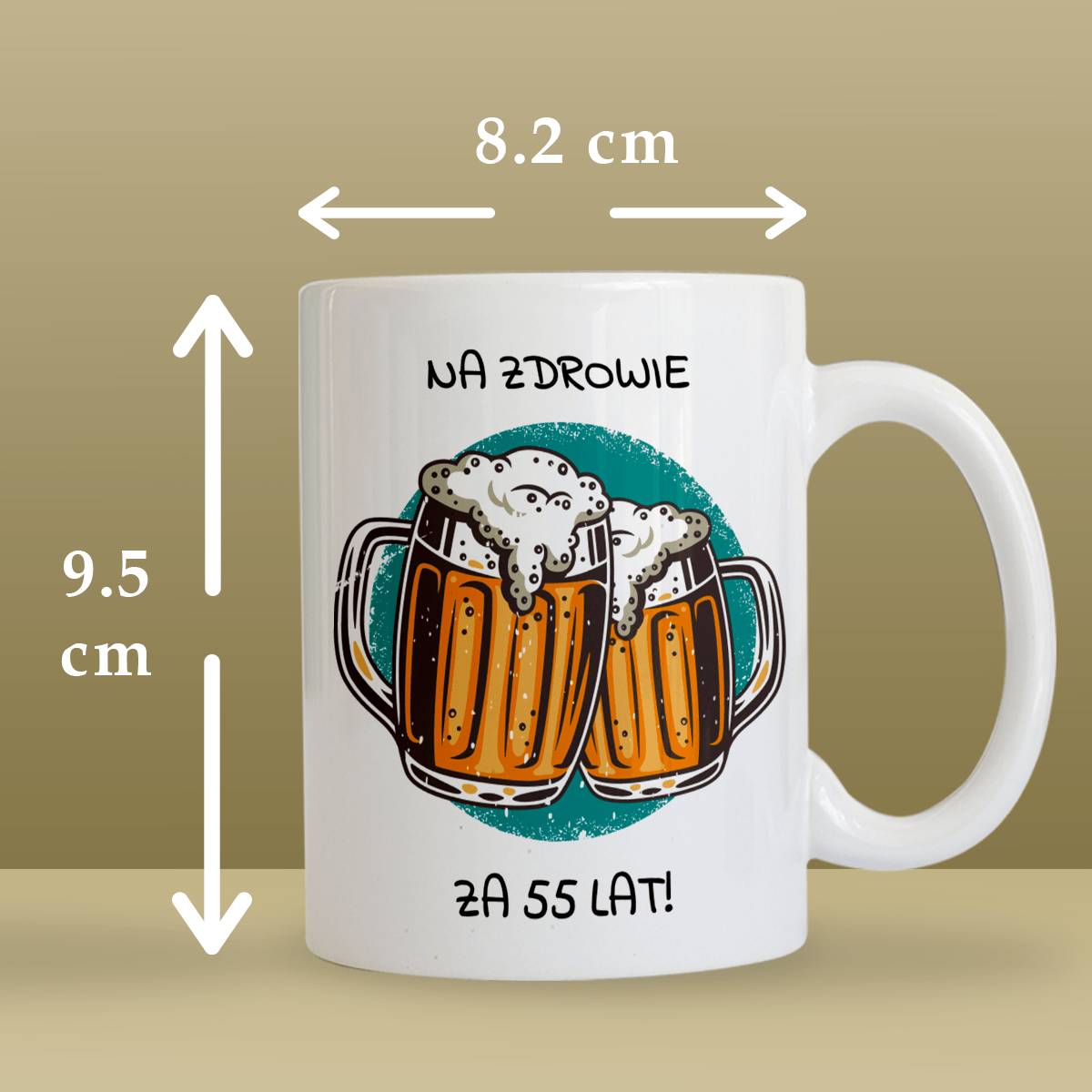 Toast na 55 urodziny - Kubek z nadrukiem, spersonalizowany prezent - idamell.com