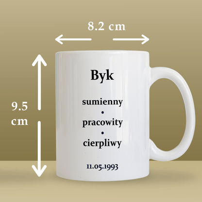 Twój znak zodiaku - 1x Kubek z nadrukiem, spersonalizowany prezent dla niego - idamell.com