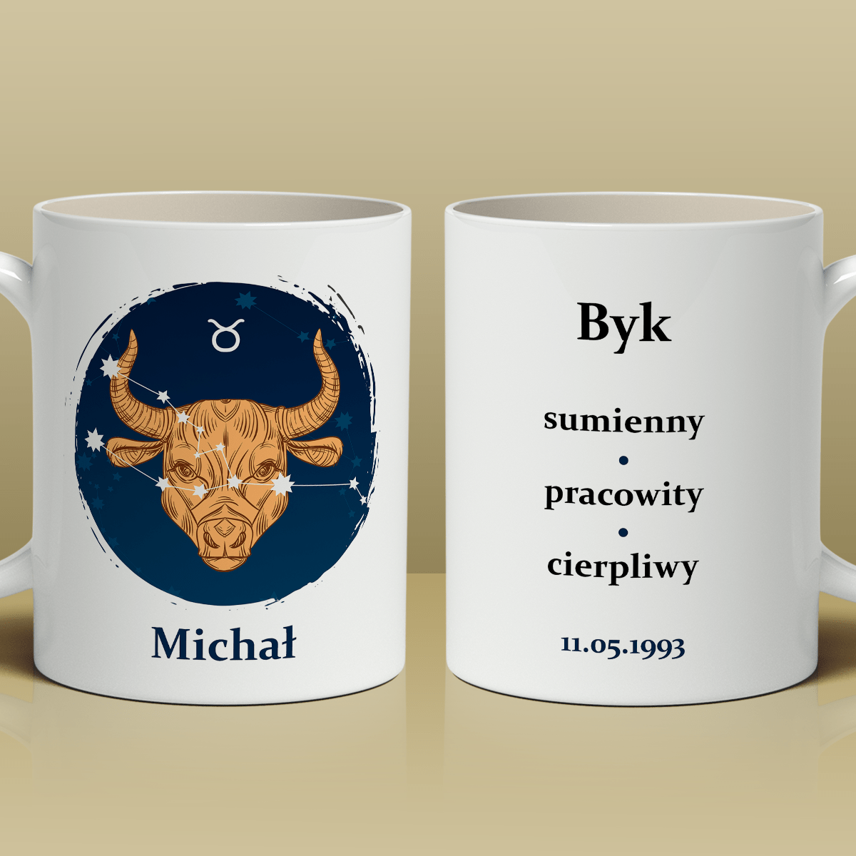 Twój znak zodiaku - 1x Kubek z nadrukiem, spersonalizowany prezent dla niego - idamell.com