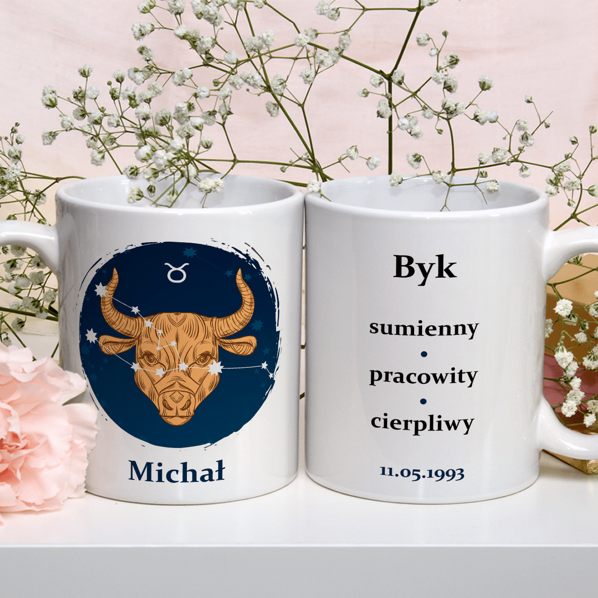 Twój znak zodiaku - 1x Kubek z nadrukiem, spersonalizowany prezent dla niego - idamell.com