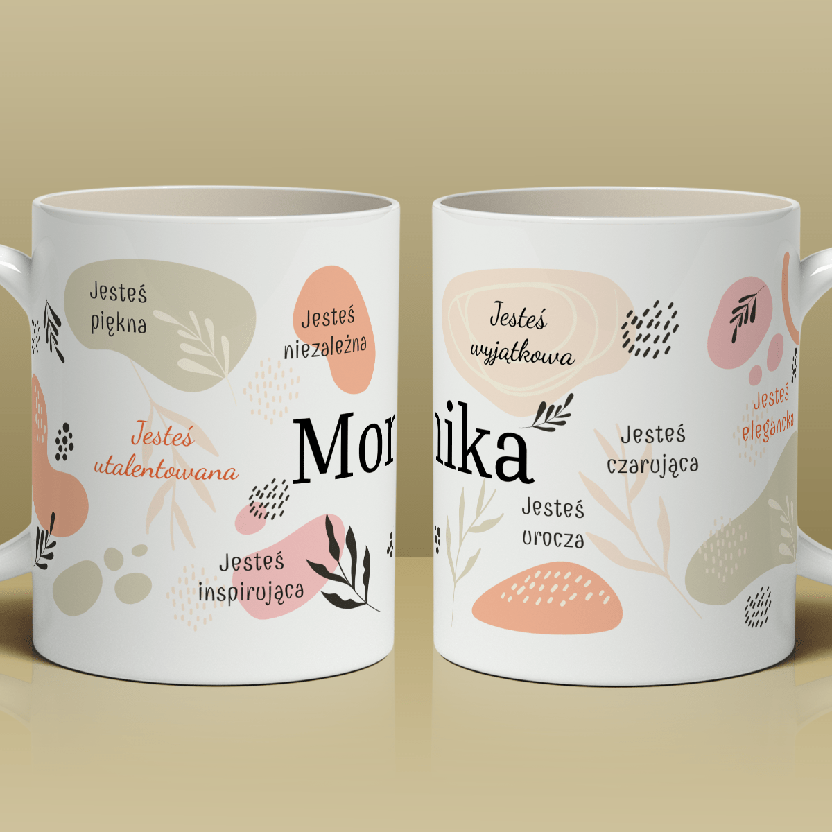 Twoje zalety - 1x Kubek z nadrukiem, spersonalizowany prezent dla niej - idamell.com