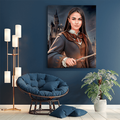 Uczennica magicznej szkoły - druk na płótnie, spersonalizowany prezent dla dziewczyny - idamell.com