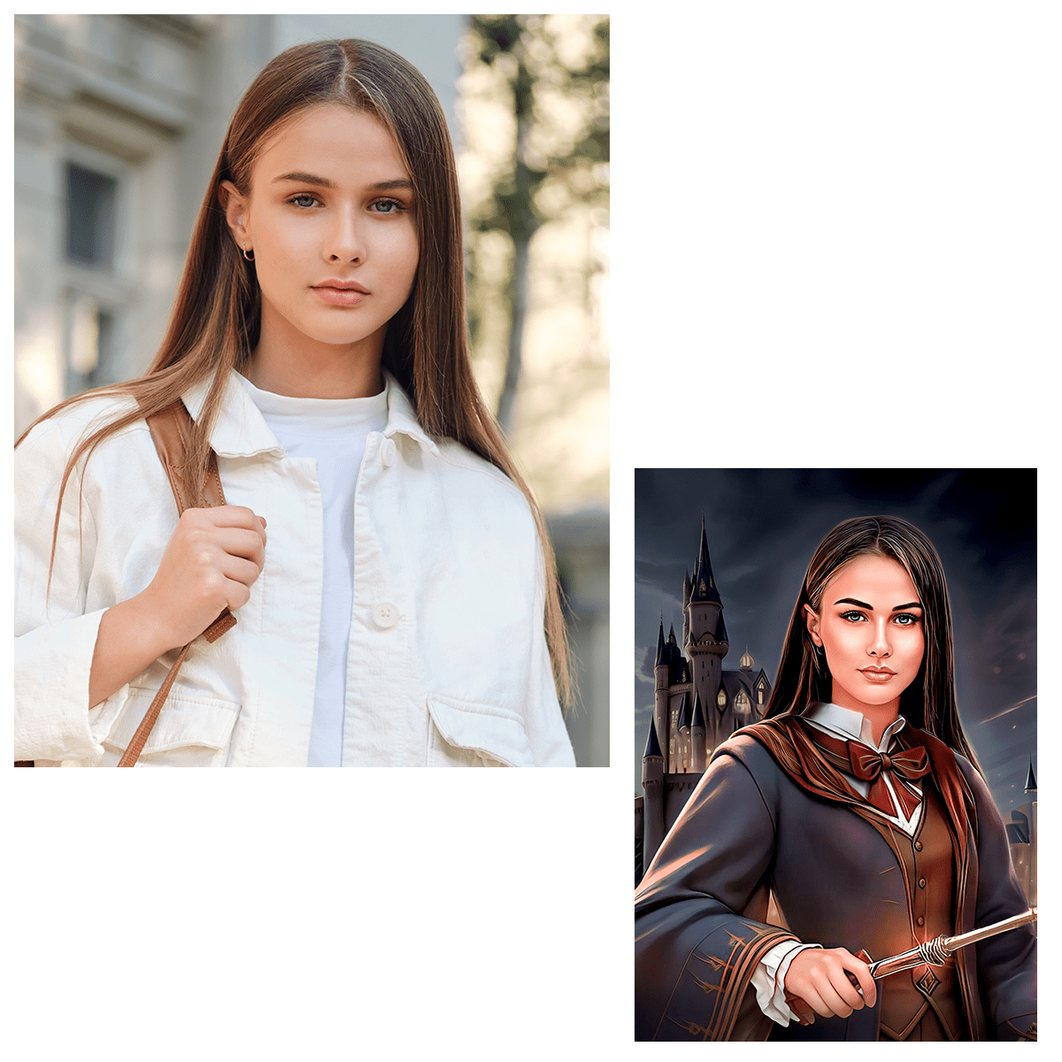 Uczennica magicznej szkoły - druk na płótnie, spersonalizowany prezent dla dziewczyny - idamell.com
